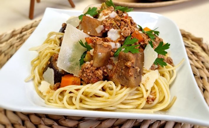 BOLOGNAISE DE BOEUF AU AUBERGINES