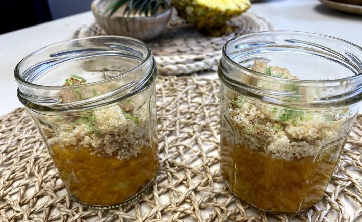 CRUMBLE ABRICOT ANANAS AU MANIOC