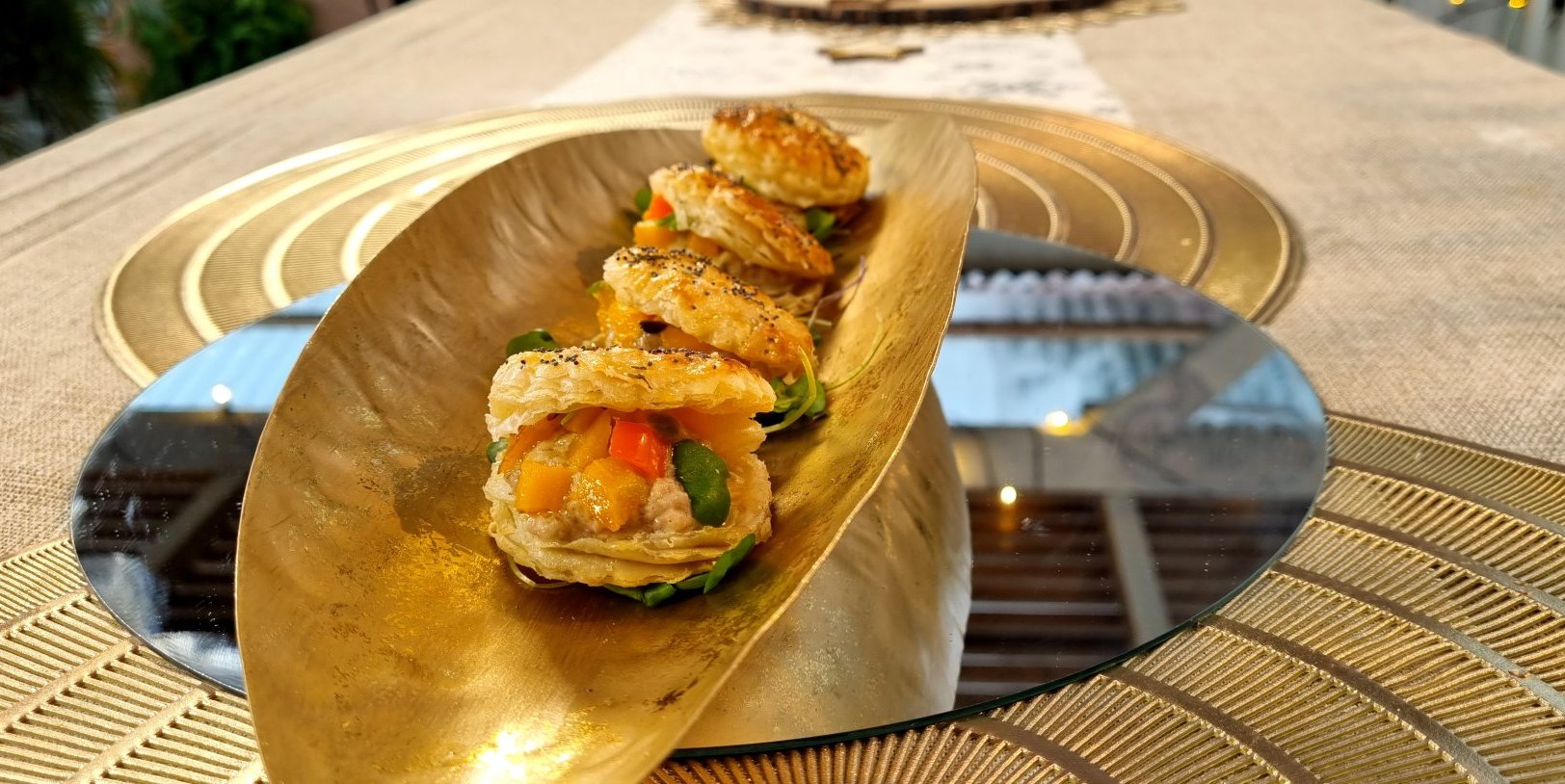 FEUILLETÉ SUCRÉ SALÉ AU BOUDIN DE POISSON FUMÉ
