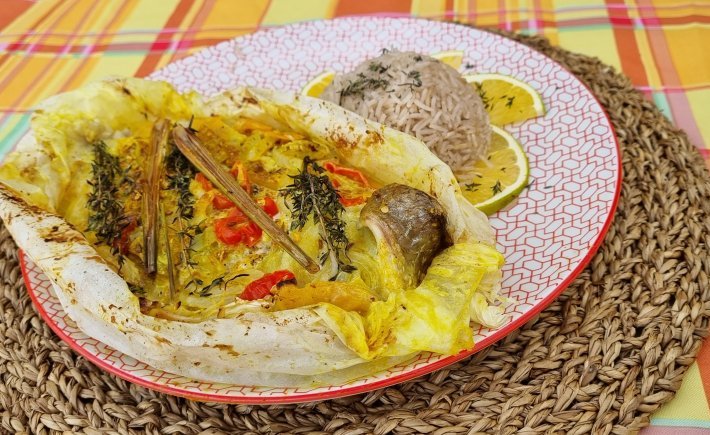 PAPILLOTE DE LOUPS DES CARAIBES ET PETITS LEGUMES
