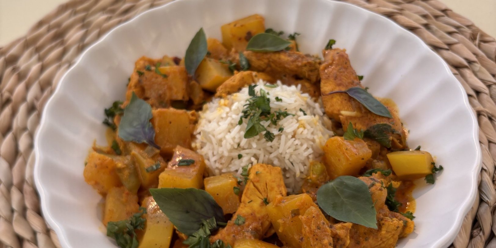 231.CURRY DE POULET PAPAYE VERTE ET ANANAS