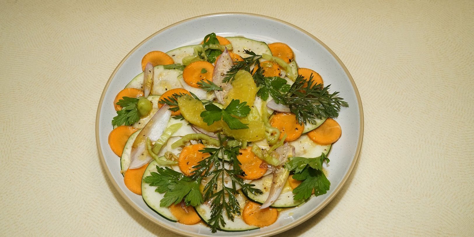Carpaccio de légumes aux agrumes