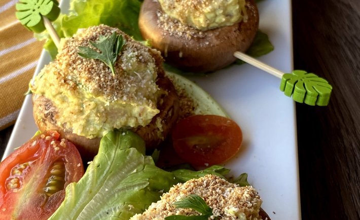 Champignons farcis au colombo